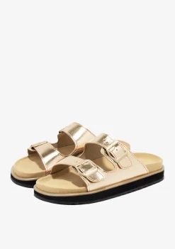 D.Franklin Nordic Sandal Buckle Gold|Damen Sandalen