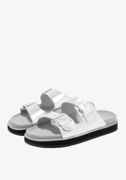 D.Franklin Nordic Sandal Buckle Silver|Damen Sandalen