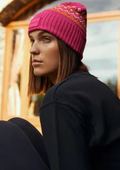 D.Franklin Nordic TRK Fair Isle Beanie Fuchsia|Damen Mützen, Schals Und Handschuhe