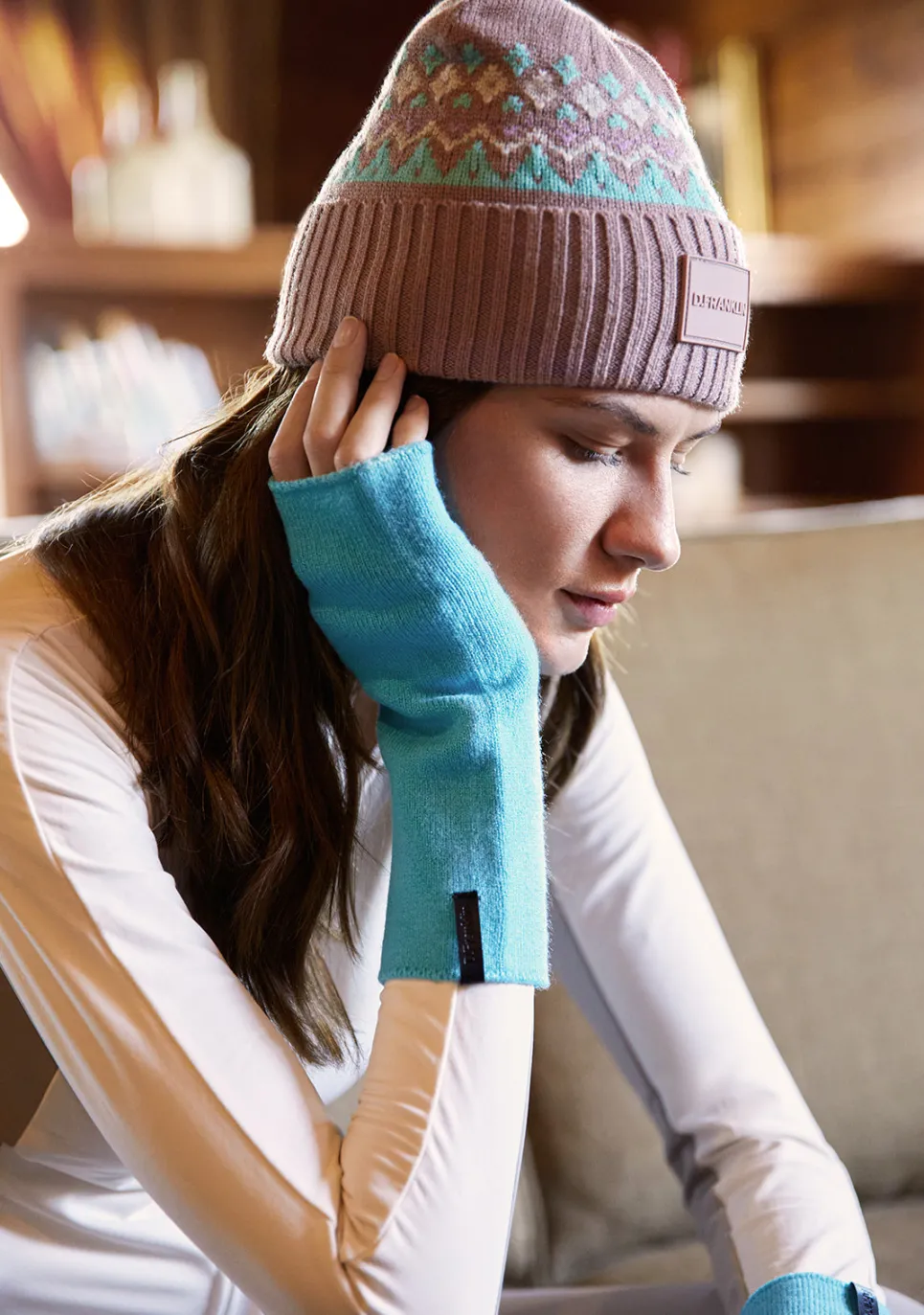 D.Franklin Nordic TRK Fair Isle Beanie Pink|Damen Mützen, Schals Und Handschuhe