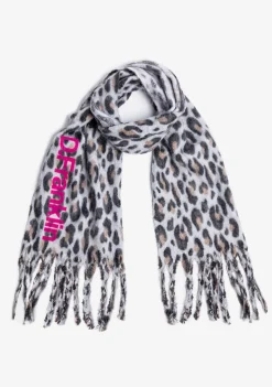 D.Franklin Nordic TRK Leopard Scarf Grey|Damen Mützen, Schals Und Handschuhe