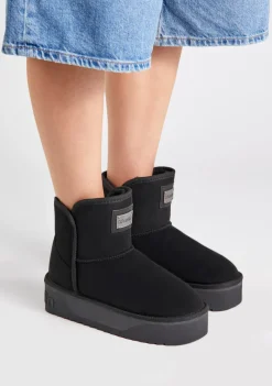 D.Franklin Nordic V.2 Basic Low Black|Damen Plattform-Stiefel|Stiefel