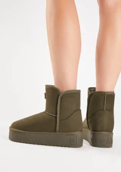D.Franklin Nordic V.2 Basic Low Olive|Damen Plattform-Stiefel|Australische Stiefel