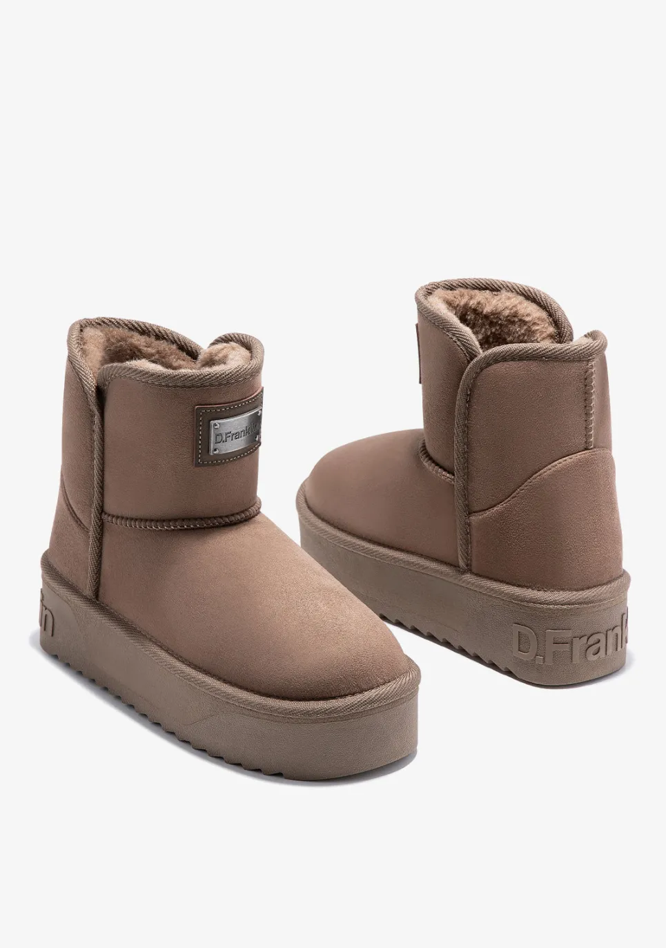 D.Franklin Nordic V.2 Basic Low Taupe|Damen Plattform-Stiefel|Stiefel