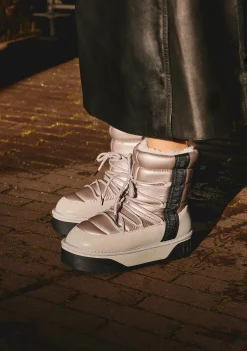 D.Franklin Nordic V.2 Bomb Beige|Damen Plattform-Stiefel|Stiefel