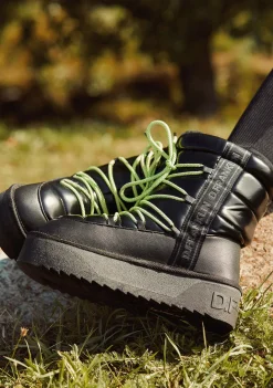 D.Franklin Nordic V.2 Shiny Bomb Black|Damen Plattform-Stiefel|Stiefel