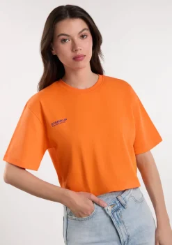 D.Franklin Nowhere Bound Cropped T-Shirt Orange / Purple|Damen T-Shirts
