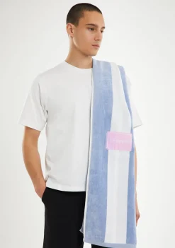 D.Franklin Old Money Jacquard Velour Beach Towel Blue|Damen Handtücher|Handtücher