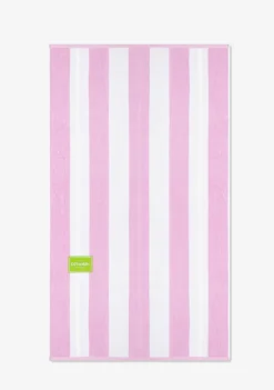 D.Franklin Old Money Jacquard Velour Beach Towel Pink|Damen Handtücher|Handtücher