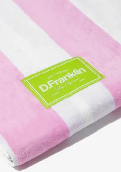 D.Franklin Old Money Jacquard Velour Beach Towel Pink|Damen Handtücher|Handtücher