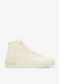 D.Franklin One Way High Classic Beige|Damen Plattform-Sneakers|Sneakers