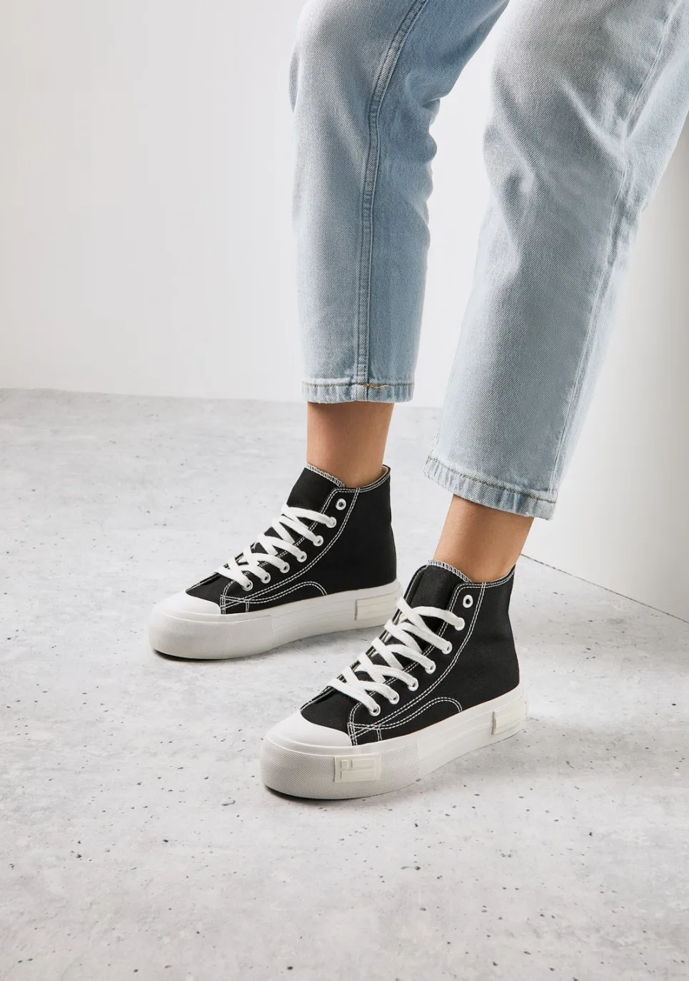 D.Franklin One Way High Classic Black|Damen Plattform-Sneakers|Sneakers