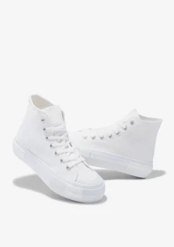 D.Franklin One Way High Classic White|Damen Plattform-Sneakers|Sneakers