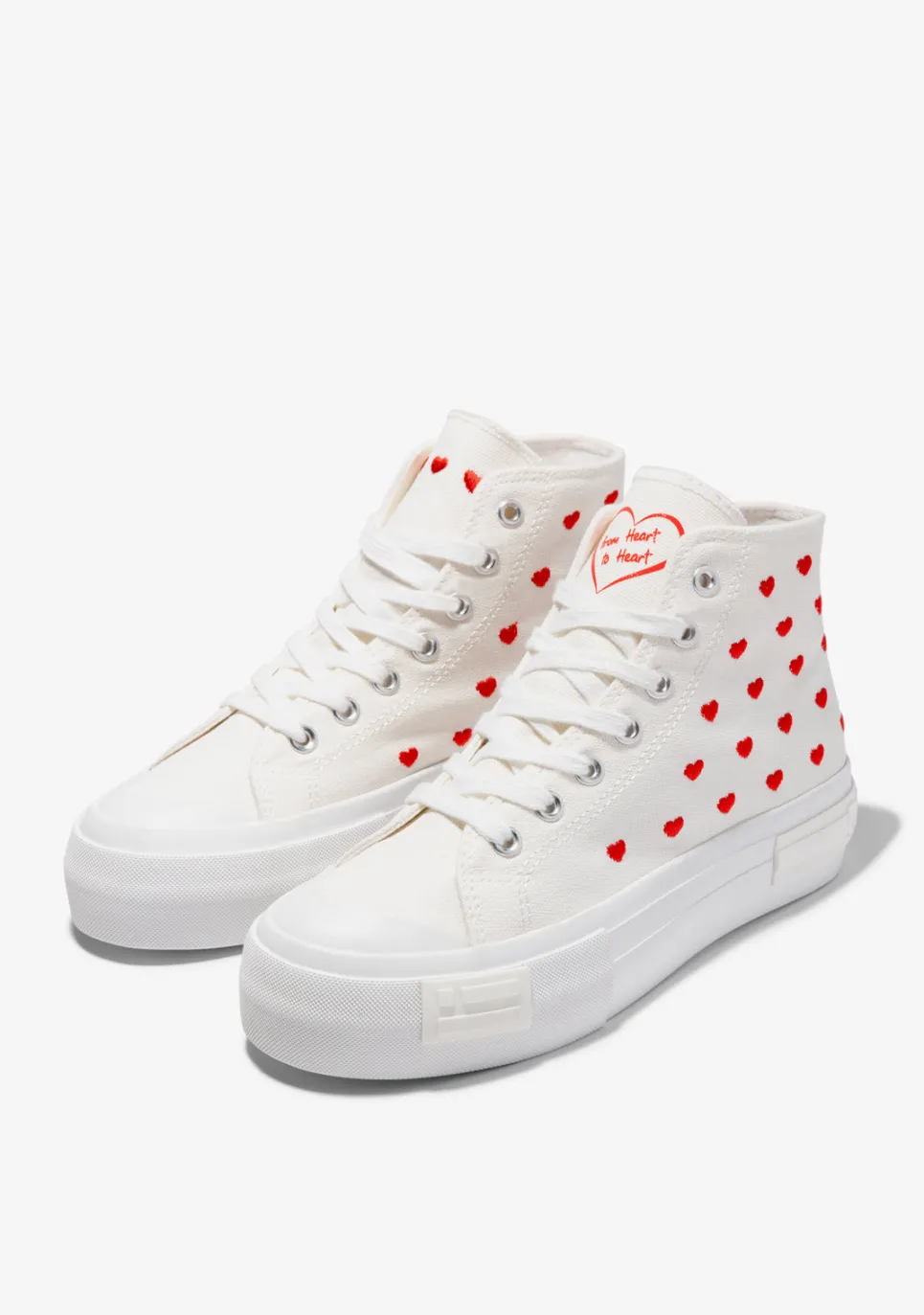 D.Franklin One Way High From Heart White|Damen Plattform-Sneakers|Sneakers