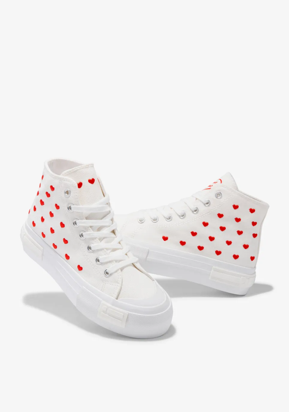 D.Franklin One Way High From Heart White|Damen Plattform-Sneakers|Sneakers