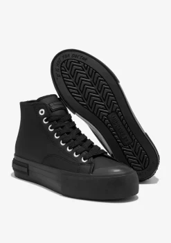 D.Franklin One Way High Full Black|Damen Plattform-Sneakers|Sneakers