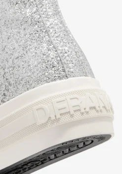 D.Franklin One Way High Glitter Silver|Damen Plattform-Sneakers|Sneakers