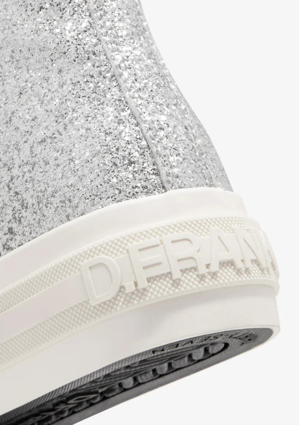 D.Franklin One Way High Glitter Silver|Damen Plattform-Sneakers|Sneakers