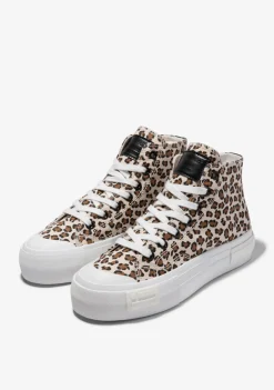 D.Franklin One Way High Leopard Edition|Damen Plattform-Sneakers|Sneakers