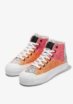 D.Franklin One Way High Patch Multicolor|Damen Plattform-Sneakers|Sneakers