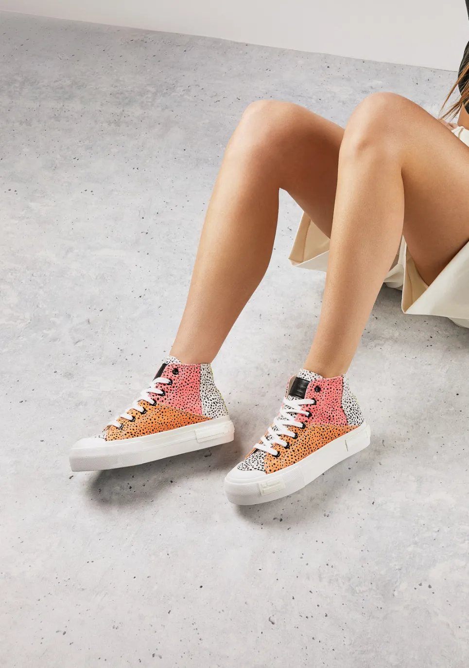 D.Franklin One Way High Patch Multicolor|Damen Plattform-Sneakers|Sneakers