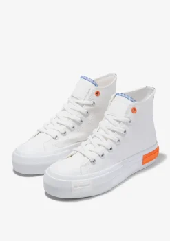 D.Franklin One Way High Summer Club White|Damen Plattform-Sneakers|Sneakers