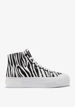D.Franklin One Way High Zebra Edition|Damen Plattform-Sneakers|Sneakers