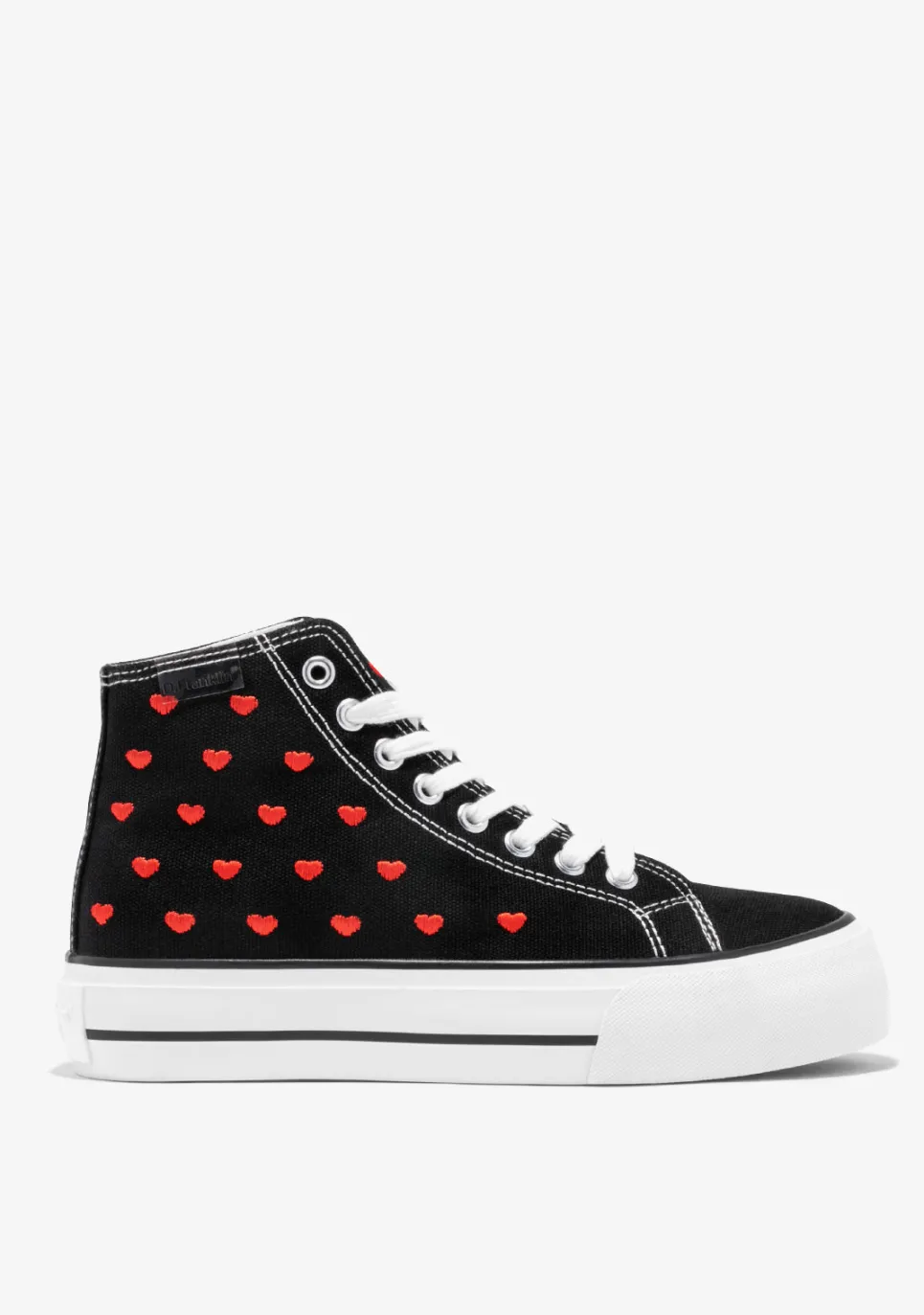 D.Franklin One Way Love Heart / Black Special Edition|Damen Plattform-Sneakers|Sneakers