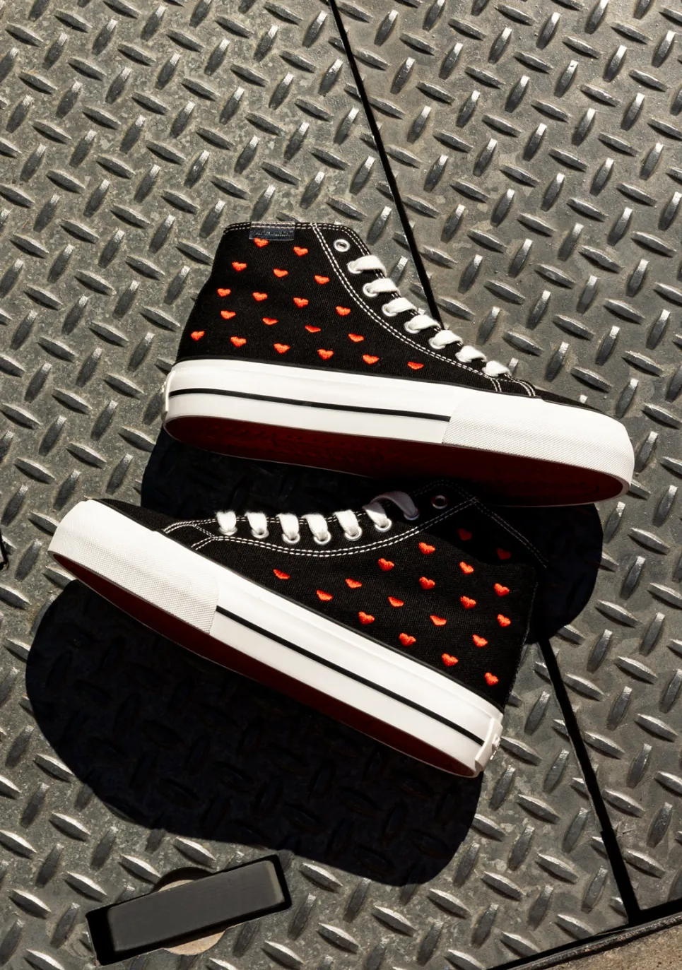 D.Franklin One Way Love Heart / Black Special Edition|Damen Plattform-Sneakers|Sneakers