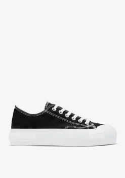 D.Franklin One Way Low Classic Black|Damen Plattform-Sneakers|Sneakers