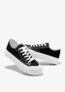 D.Franklin One Way Low Classic Black|Damen Plattform-Sneakers|Sneakers