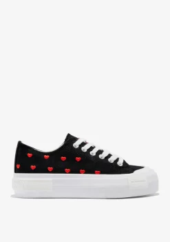 D.Franklin One Way Low From Heart Black|Damen Plattform-Sneakers|Sneakers