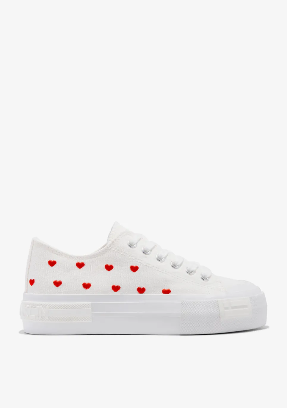 D.Franklin One Way Low From Heart White|Damen Plattform-Sneakers|Sneakers