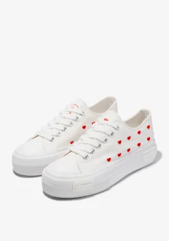 D.Franklin One Way Low From Heart White|Damen Plattform-Sneakers|Sneakers