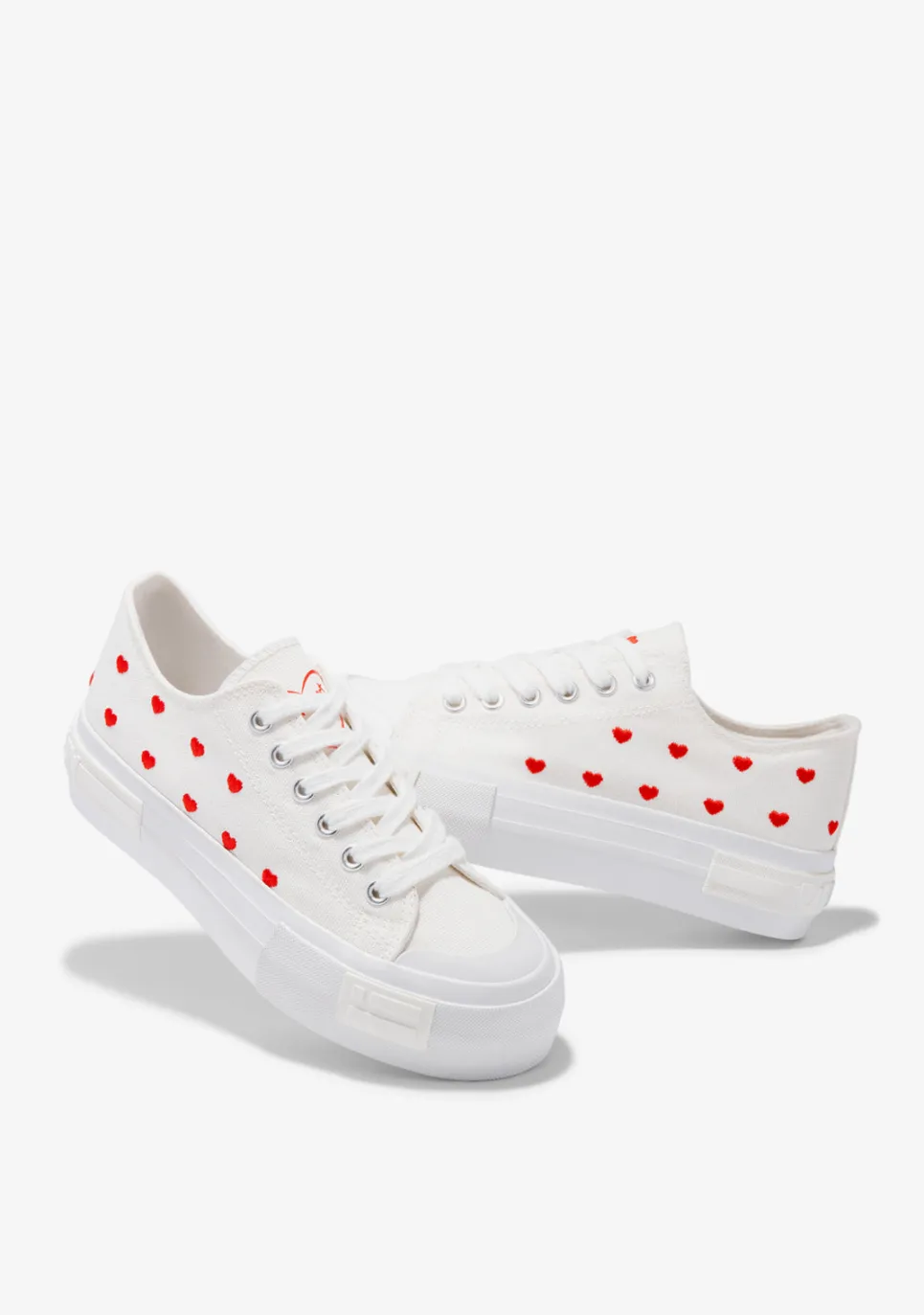 D.Franklin One Way Low From Heart White|Damen Plattform-Sneakers|Sneakers