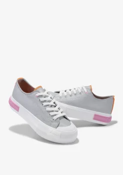 D.Franklin One Way Low Summer Club Silver|Damen Plattform-Sneakers|Sneakers