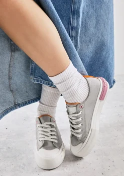 D.Franklin One Way Low Summer Club Silver|Damen Plattform-Sneakers|Sneakers
