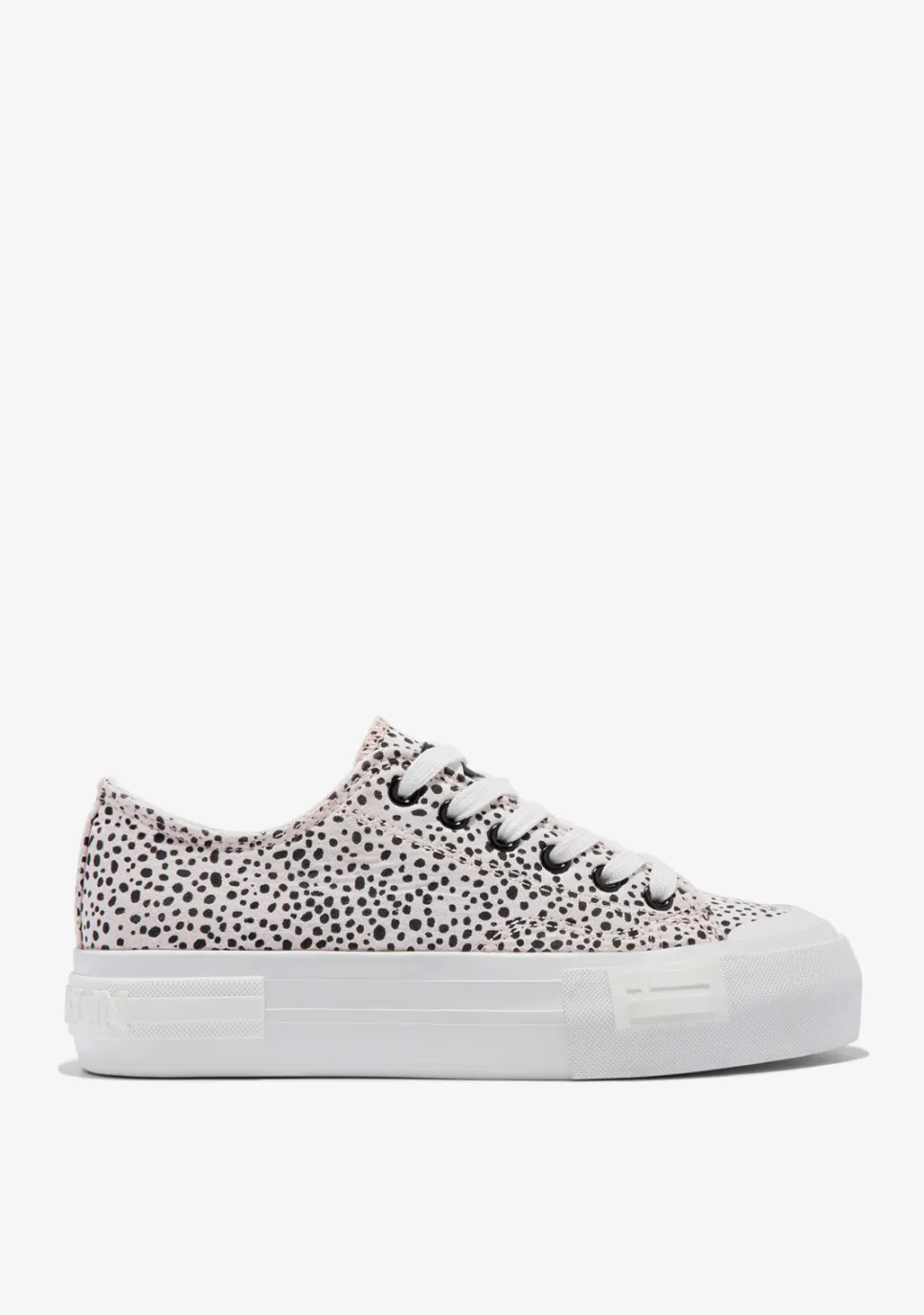 D.Franklin One Way Low White / Black Dots|Damen Plattform-Sneakers|Sneakers