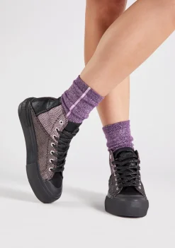 D.Franklin One Way Patchwork High Black|Damen Plattform-Sneakers|Sneakers