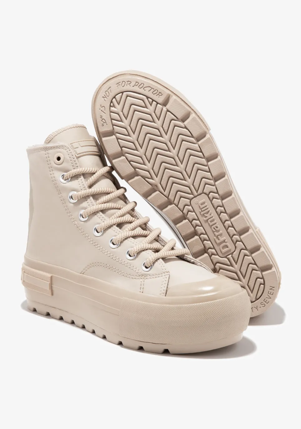 D.Franklin One Way Track Beige|Damen Plattform-Sneakers|Sneakers