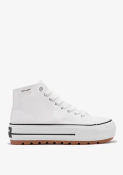 D.Franklin One Way Track Canvas Basic White|Damen Sneakers