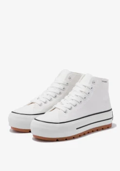 D.Franklin One Way Track Canvas Basic White|Damen Sneakers