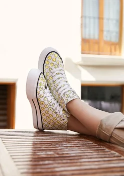 D.Franklin One Way UV Smiley Pattern|Damen Sneakers
