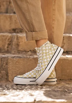 D.Franklin One Way UV Smiley Pattern|Damen Sneakers