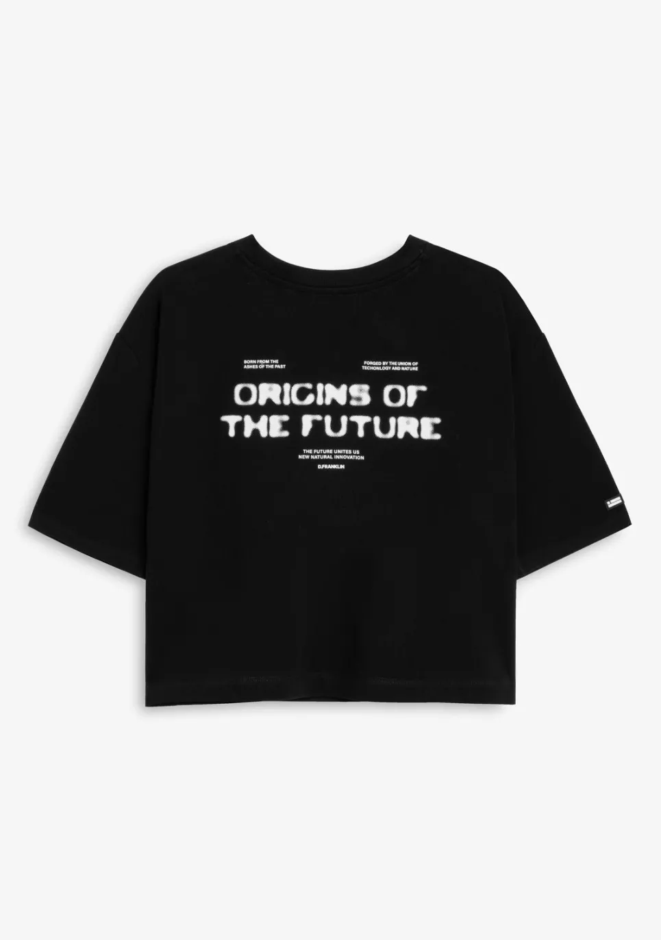 D.Franklin Origins Cropped T-Shirt Black / White|Damen T-Shirts