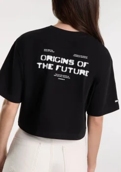 D.Franklin Origins Cropped T-Shirt Black / White|Damen T-Shirts