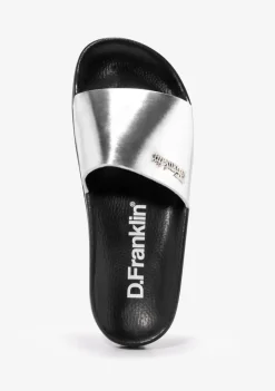 D.Franklin Pala Slide Mirror Silver|Damen Sandalen