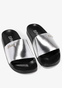 D.Franklin Pala Slide Mirror Silver|Damen Sandalen