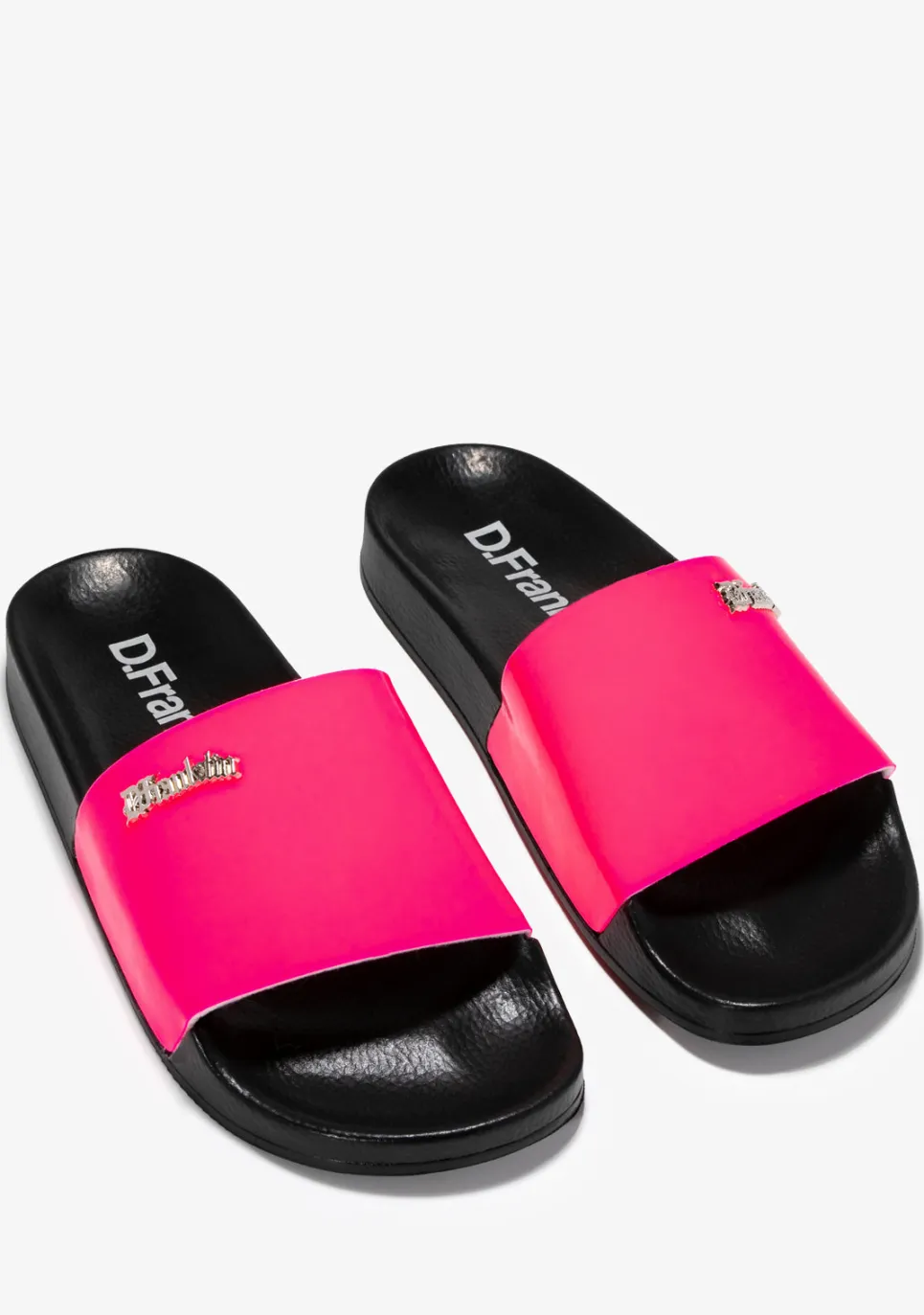D.Franklin Pala Slide Patent Fluor Fucsia|Damen Sandalen