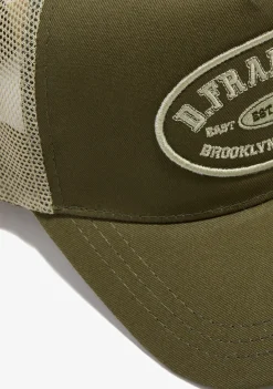 D.Franklin Patch Trucker Cap Army Green|Damen Kappen|Kappen